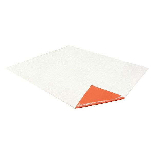 Sandel Sorbents, 21 gal, 28 in x 10 1/2 ft, Universal, Orange, White, Cellulose, Polyethylene - 2425