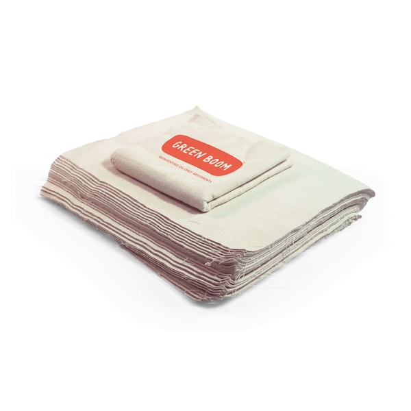 Green Boom Sorbent Pad, 40 gal, Fuels, Oils, Beige, Cotton - M2015