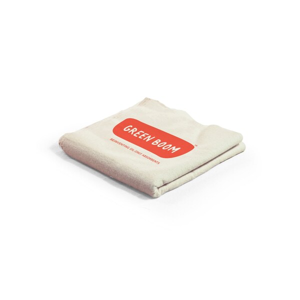 Green Boom Sorbent Pad, 40 gal, Fuels, Oils, Beige, Cotton - M2015