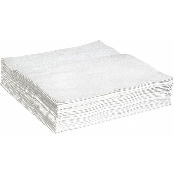 Spilltech Sorbents, 52 gal, 30 in x 30 in, Oil, White, Polypropylene - WPK50H