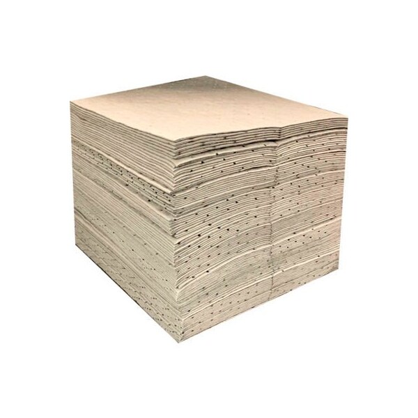 Evolution Sorbent Products Global Industrial Universal Sorbent Pads Medium-weight 15inL x 18inW Gray 100/Pack - 670631