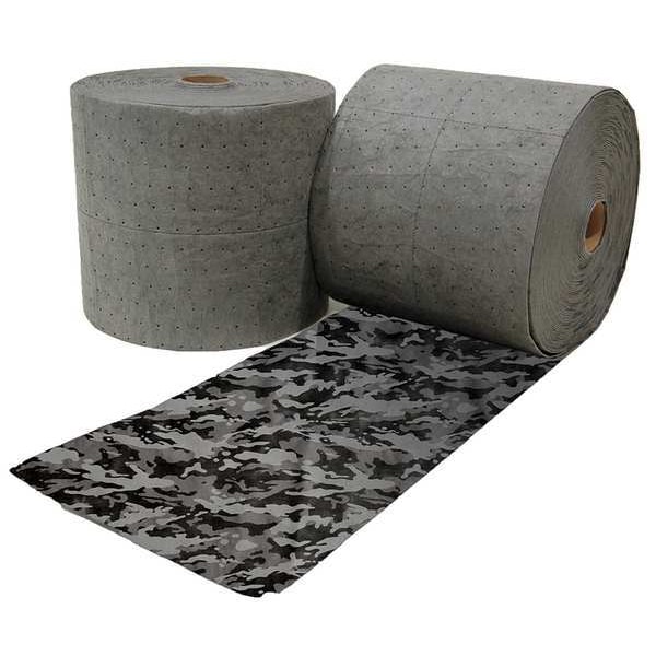 Spilhyder Sorbents, 64 gal, 16 in x 150 ft, Universal, Camouflage, Polypropylene - DS-94BX