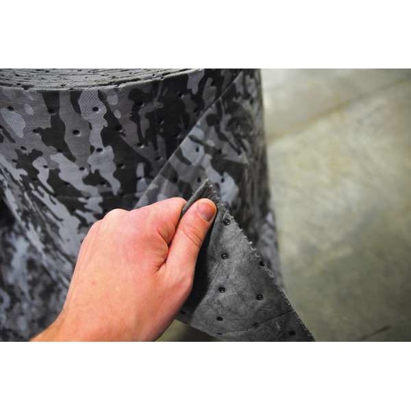 Spilhyder Sorbents, 64 gal, 16 in x 150 ft, Universal, Camouflage, Polypropylene - DS-94BX
