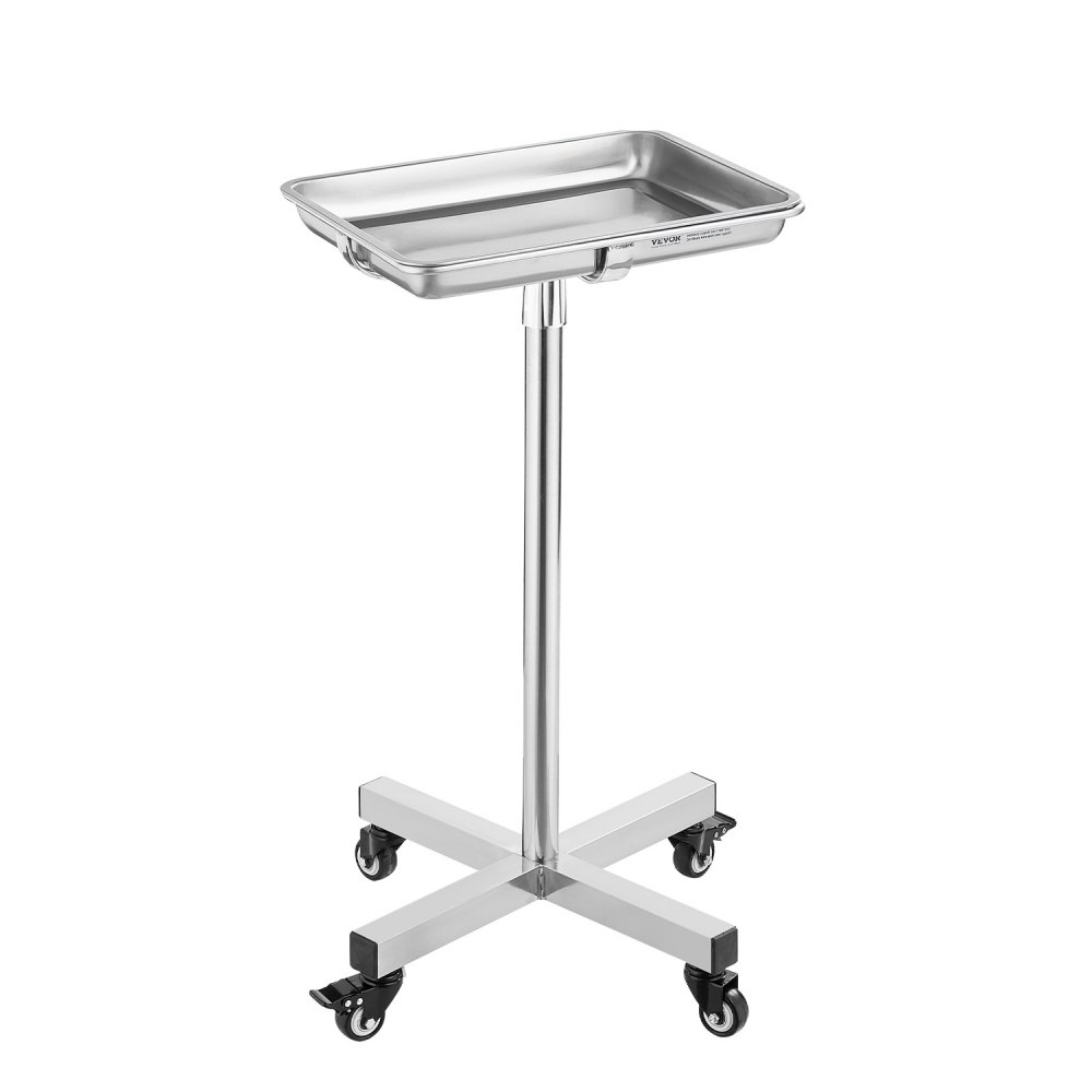 Mobile Mayo Stand Stainless Steel Mayo Tray 25.2"-39.8" with Removable Tray - SYSTCECKFS411UNA4V0