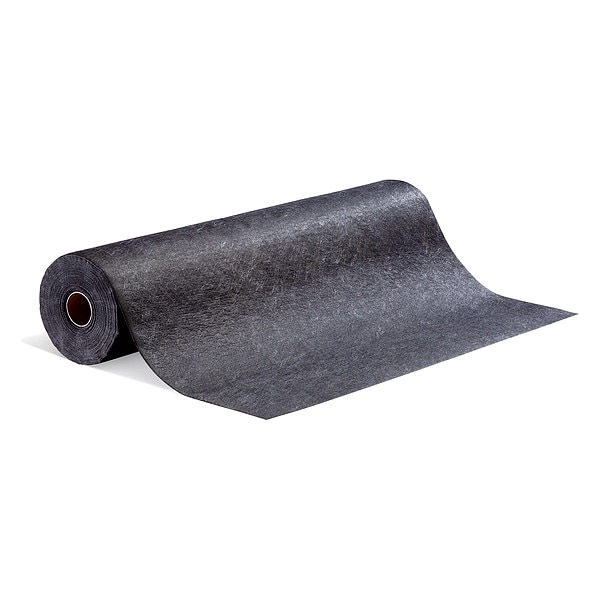 Pig Sorbents, 10 gal, 48 in x 100 ft, Universal, Black, Polypropylene - GRP48200-BK