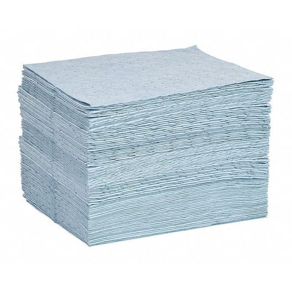 Spilltech Sorbents, 26 gal, 15 in x 19 in, Oil, Blue, Polypropylene - BPF100H