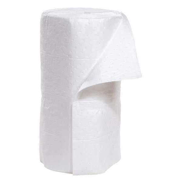 Spilltech Sorbents, 46 gal, 30 in x 150 ft, Oil, White, Polypropylene - WRB150M