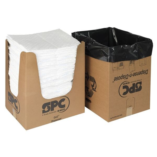 Brady Sorbents, 39 gal, 15 in x 19 in, Oil, White, Polypropylene - OP150DND