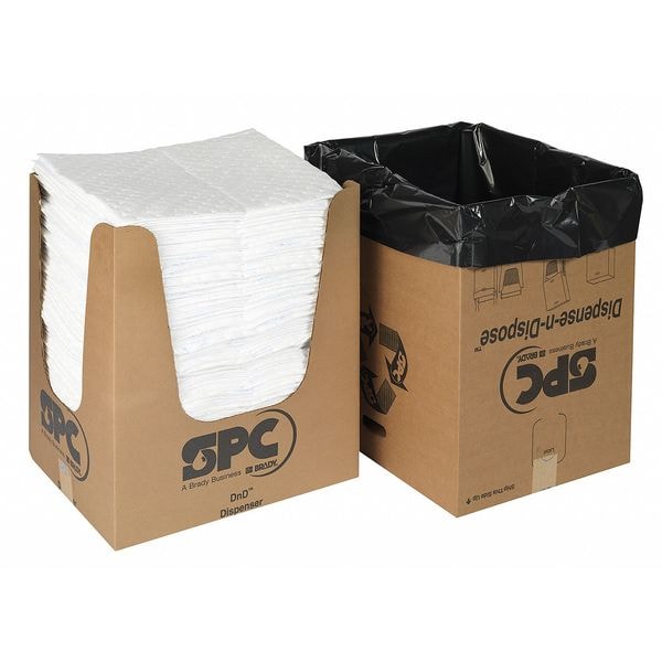 Brady Sorbents, 39 gal, 15 in x 19 in, Oil, White, Polypropylene - OP150DND