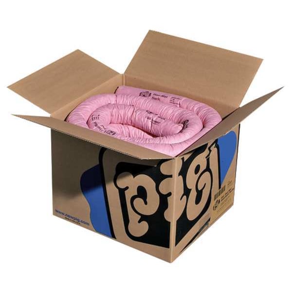 Pig Sorbents, 12 gal, 3 in x 10 ft, Acids, Bases, Unknowns, Pink, Polypropylene - PIG301