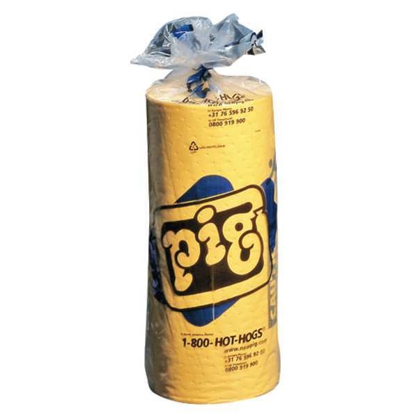 Pig Sorbents, 13 gal, 24 in x 75 ft, Universal, Yellow, Polypropylene - MAT607-634