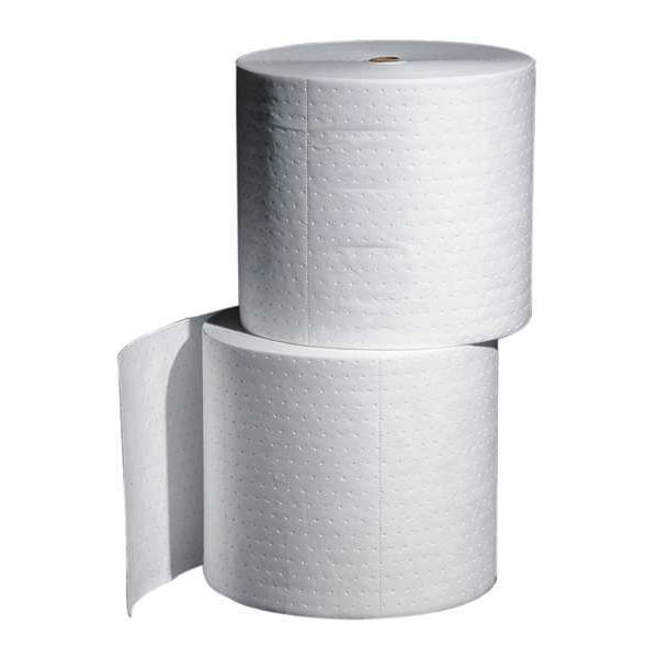 Pig Sorbents, 41 gal, 15 in x 300 ft, Oil, White, Polypropylene - MAT441