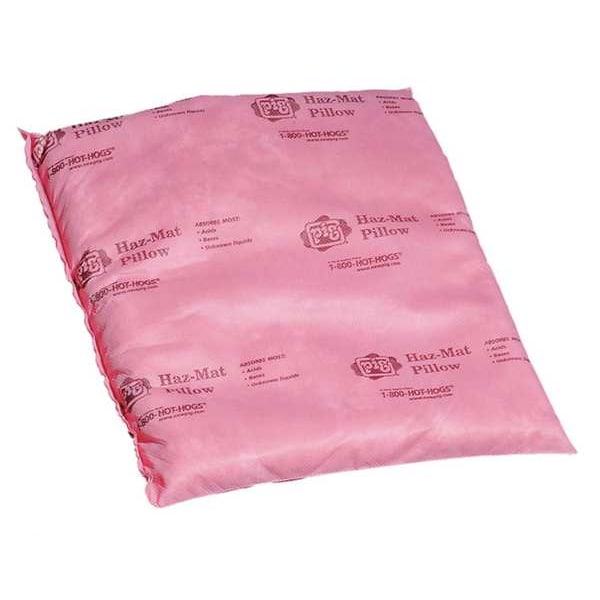 Pig Sorbents, 10 gal, 16 in x 17 in, Harsh Chemicals, Pink, Polypropylene - HR7015