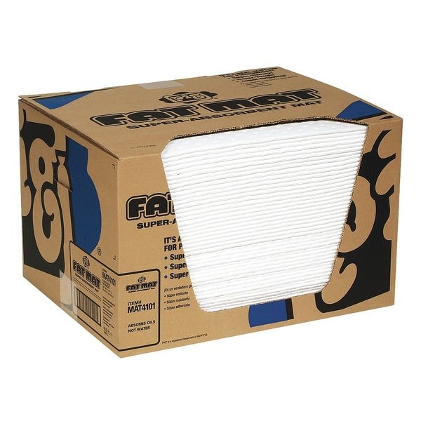 Pig Sorbents, 22 gal, 16 in x 20 in, Oil, White, Polypropylene - MAT4101
