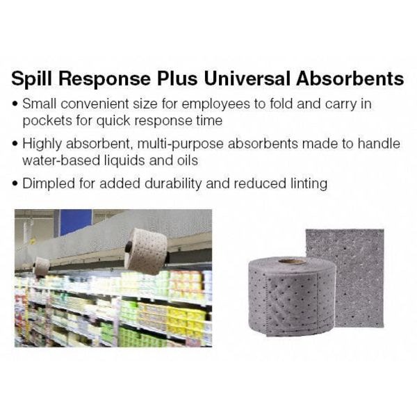 Brady Sorbents, 11 gal, 7 1/2 in x 10 in, Universal, Gray, Polypropylene - SRP200