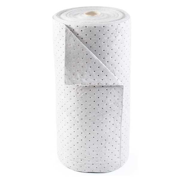 Condor Sorbents, 50 gal, 30 in x 300 ft, Harsh Chemicals, White, Polypropylene - 35ZR44