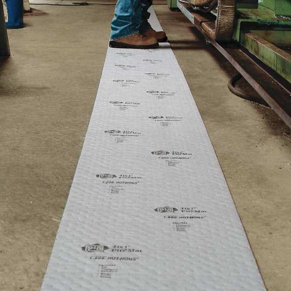 Pig Sorbents, 9 gal, 16 in x 80 ft, Universal, Gray, Polypropylene - MAT284