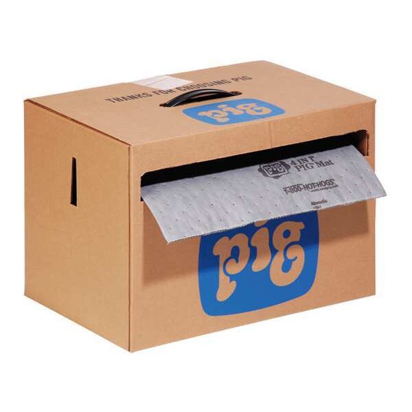 Pig Sorbents, 9 gal, 16 in x 80 ft, Universal, Gray, Polypropylene - MAT284