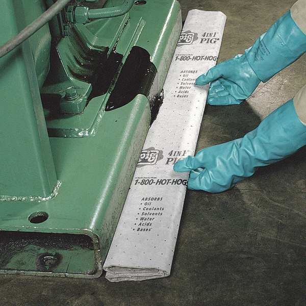 Pig Sorbents, 9 gal, 16 in x 80 ft, Universal, Gray, Polypropylene - MAT284