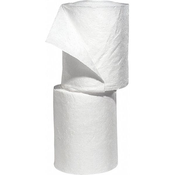 Spilltech Sorbents, 55 gal, 15 in x 150 ft, Oil, White, Polypropylene - WRSB150H