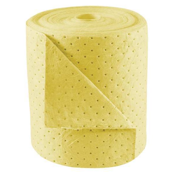 Condor Sorbents, 17 gal, 15 in x 150 ft, Harsh Chemicals, Yellow, Polypropylene - 35ZR33