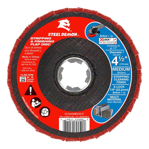 Abanico de aletas sin tejer Diablo, 4-1/2 pulgadas de diámetro - DCX045MEDX01F