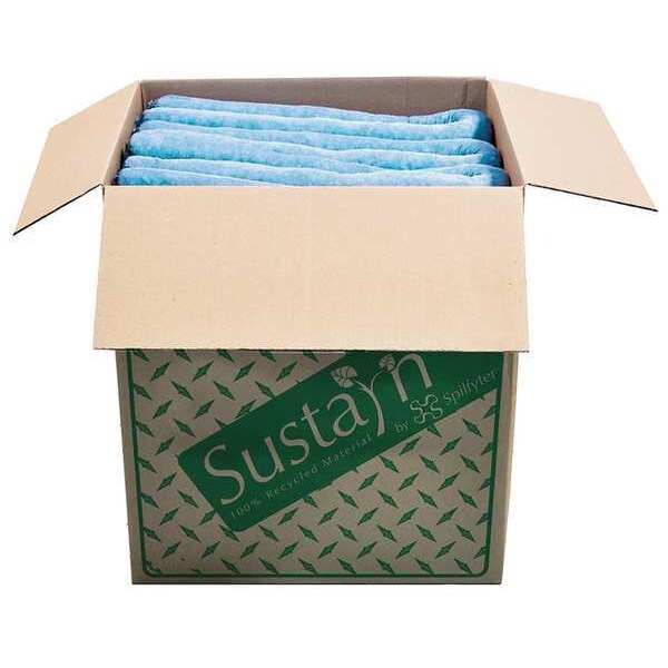 Sustayn By Spilfyter Sorbents, 44 gal, 3 in x 48 in, Oil, Blue, Polypropylene - M-34