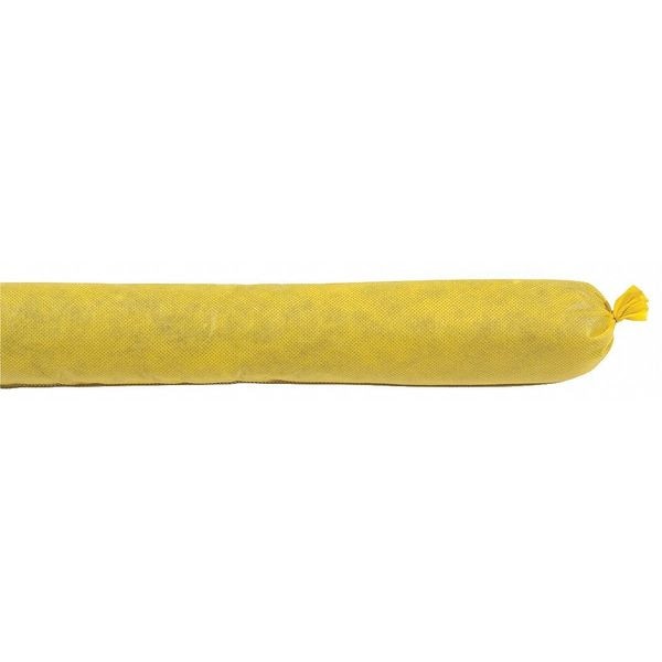 Spilltech Sorbents, 25 gal, 3 in x 48 in, Biohazard Liquids, Yellow, Polyester - YSO430