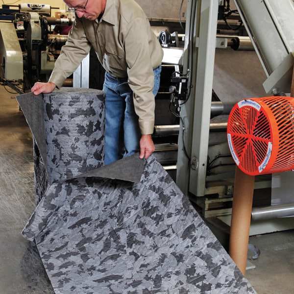Pig Sorbents, 47 gal, 32 in x 150 ft, Universal, Gray, Polypropylene - MAT116