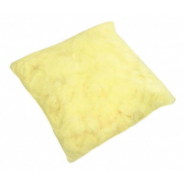 Spilltech Sorbents, 29 gal, 18 in x 18 in, Harsh Chemicals, Yellow, Polyester - YPIL1818