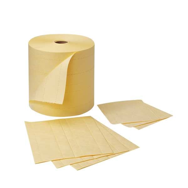 Spilfyter Sorbents, 44 gal, 16 in x 18 in, Harsh Chemicals, Yellow, Polypropylene - S2-70