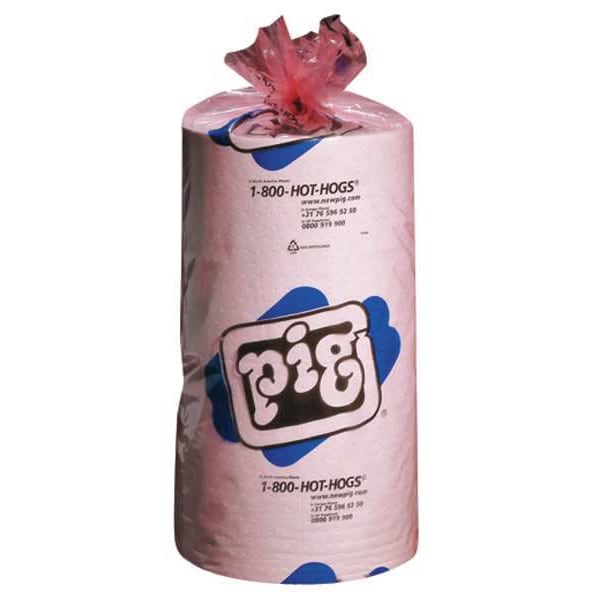 Pig Sorbents, 40 gal, 30 in x 300 ft, Oil, White, Polypropylene - MAT418