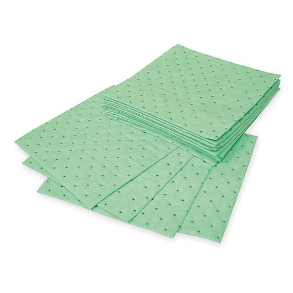 Brady Sorbents, 20 gal, 12 in x 12 in, Harsh Chemicals, Green, Polypropylene - SPCUN1113