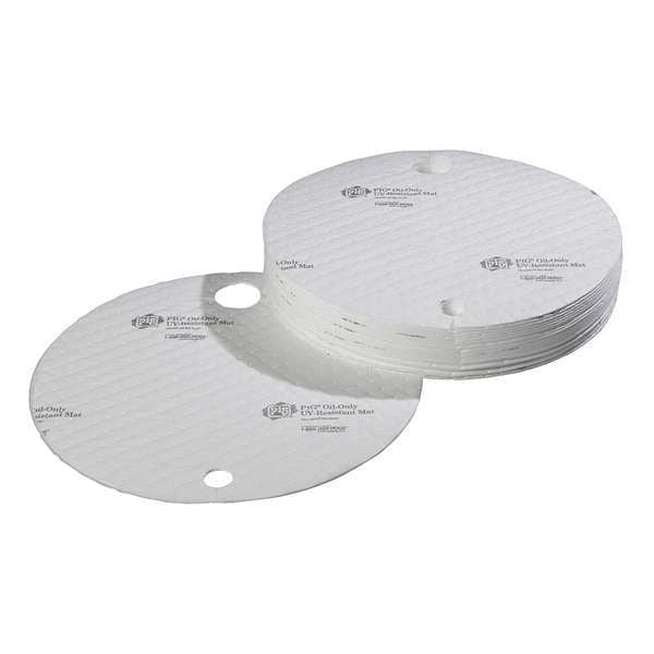 Pig Sorbents, 7 gal, 22 in Dia., Oil, White, Polypropylene - MAT4109