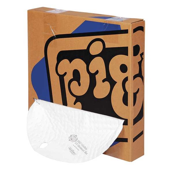 Pig Sorbents, 7 gal, 22 in Dia., Oil, White, Polypropylene - MAT4109