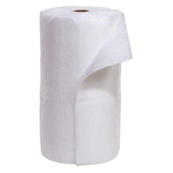 Spilltech Absorbent Roll, 67 gal, 30 in x 300 ft, Oils, White, Polypropylene - WR300S