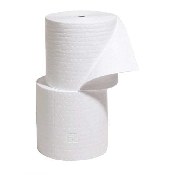 Pig Sorbents, 40 gal, 15 in x 150 ft, Oil, White, Polypropylene - MAT425