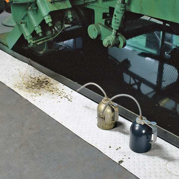 Pig Sorbents, 40 gal, 15 in x 150 ft, Oil, White, Polypropylene - MAT425