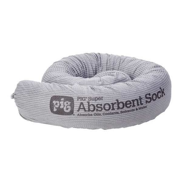 Pig Sorbents, 24 gal, 3 1/4 in x 42 in, Universal, Gray, Cellulose - PIG210