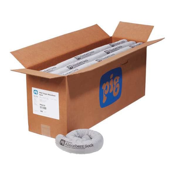Pig Sorbents, 24 gal, 3 1/4 in x 42 in, Universal, Gray, Cellulose - PIG210