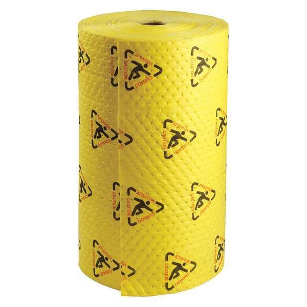 Brady Sorbents, 80 gal, 30 in x 300 ft, Harsh Chemicals, Black, Red, Yellow, Polypropylene - CH303