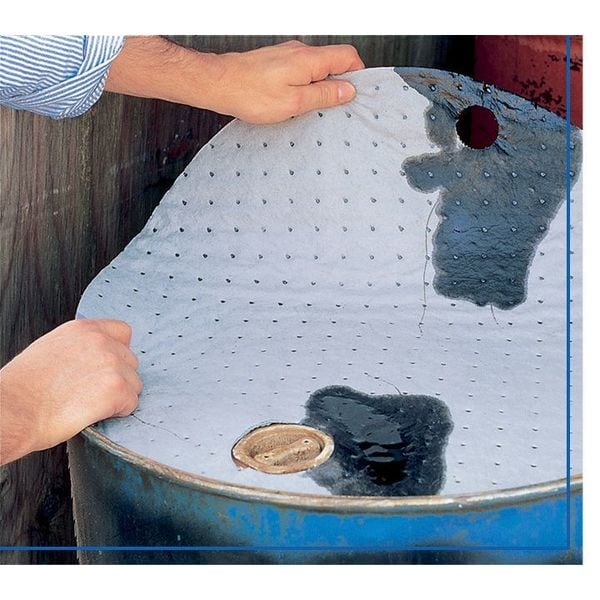 Brady Sorbents, 6 gal, 22 in Dia., Universal, Gray, Polypropylene - DTA25