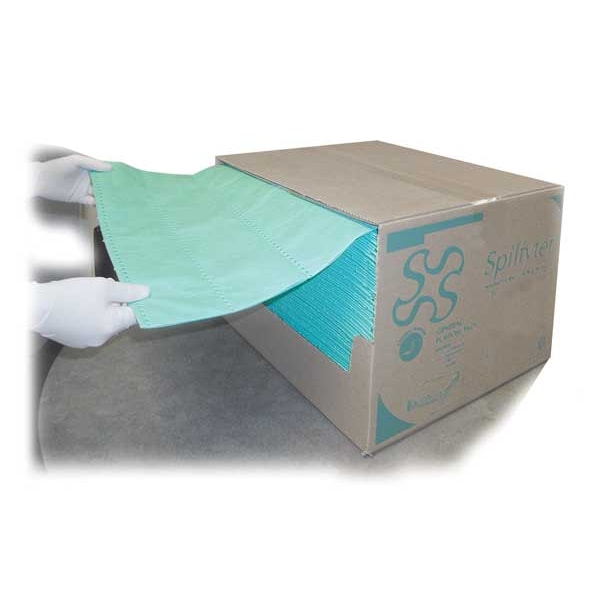 Spilfyter Sorbents, 38 gal, 16 in x 18 in, Universal, Green, Polypropylene - G-70