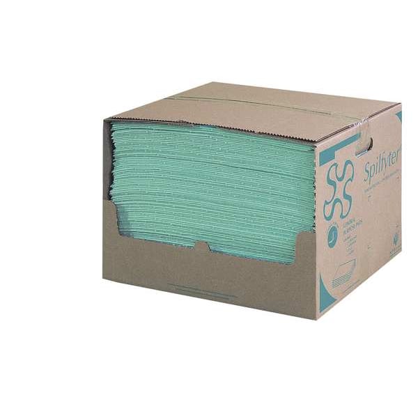 Spilfyter Sorbents, 38 gal, 16 in x 18 in, Universal, Green, Polypropylene - G-70