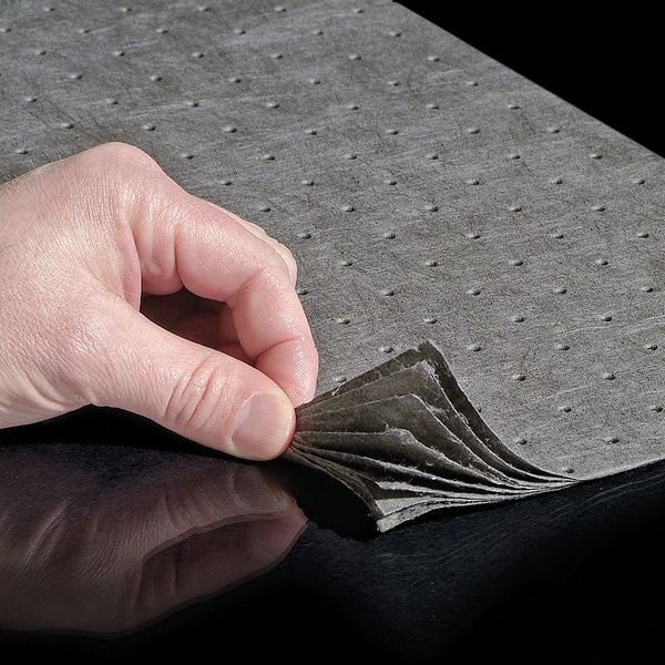 Pig Sorbents, 22 gal, 15 in x 20 in, Universal, Gray, Polypropylene - MAT240