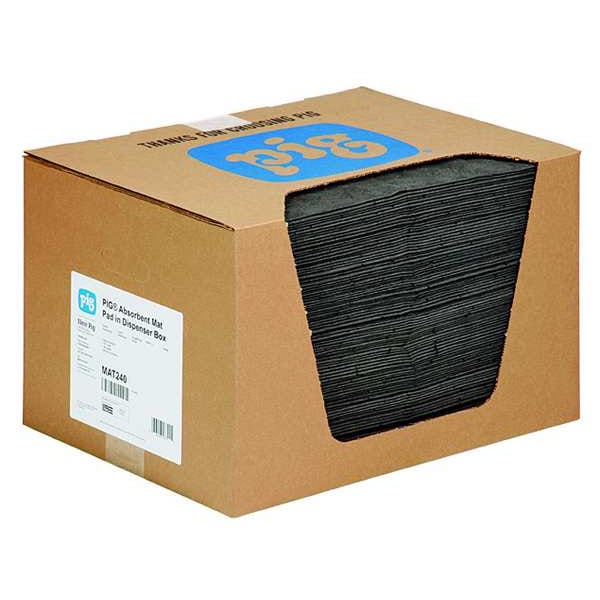 Pig Sorbents, 22 gal, 15 in x 20 in, Universal, Gray, Polypropylene - MAT240