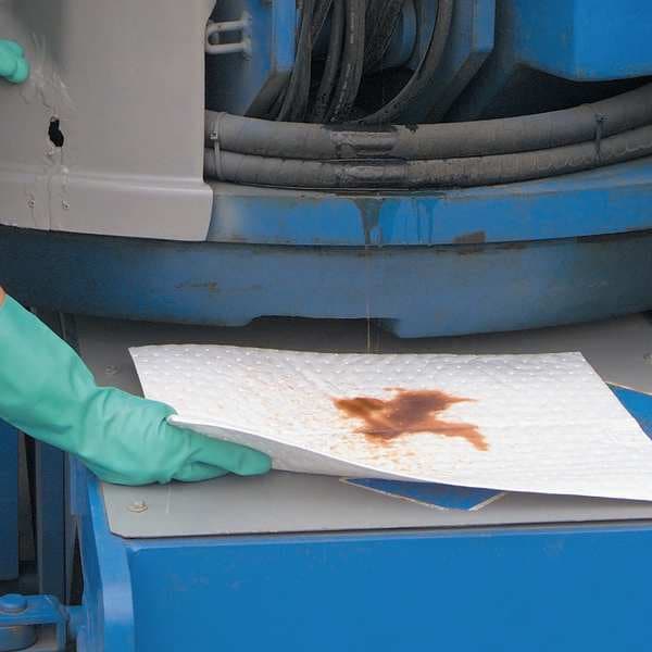 Pig Sorbents, 22 gal, 15 in x 20 in, Oil, White, Polypropylene - MAT403
