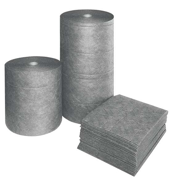Spilfyter Sorbents, 32 gal, 16 in x 18 in, Universal, Gray, Polypropylene - DB-70