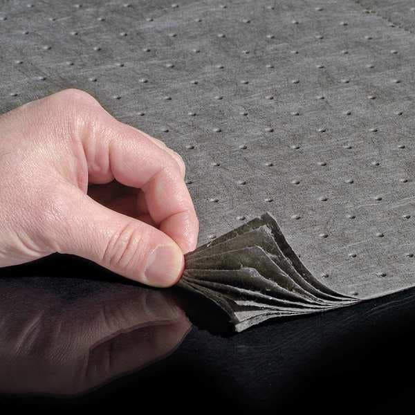 Pig Sorbents, 22 gal, 15 in x 20 in, Universal, Gray, Polypropylene - MAT135