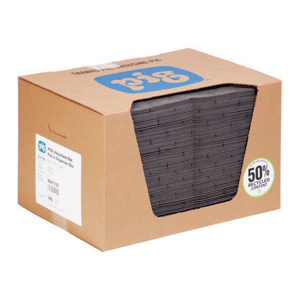 Pig Sorbents, 22 gal, 15 in x 20 in, Universal, Gray, Polypropylene - MAT135